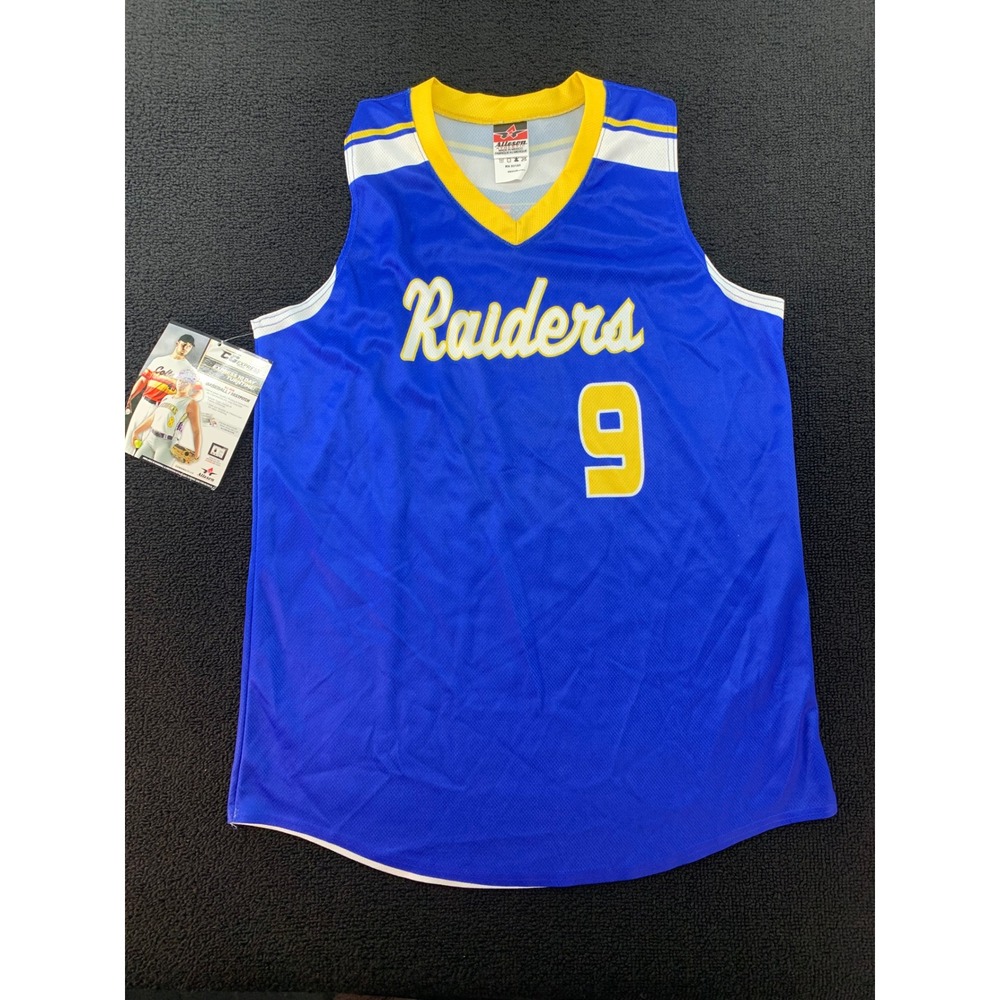 Alleson Raiders‎ Basketball Jersey Youth Size Medium Blue Yellow Number 9
